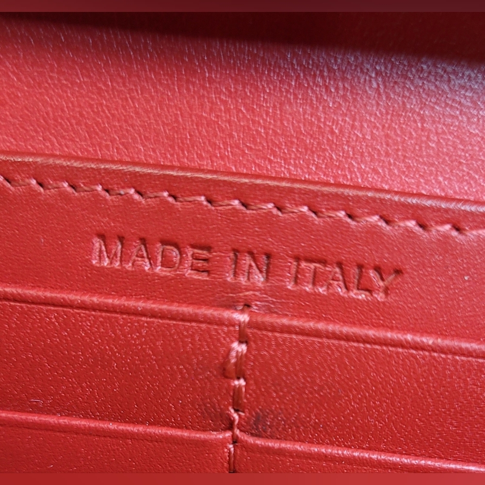 SOLD!!!Christian Louboutin Red Leather Macaron Spiked Clutch / Wallet - Picture 11 of 11